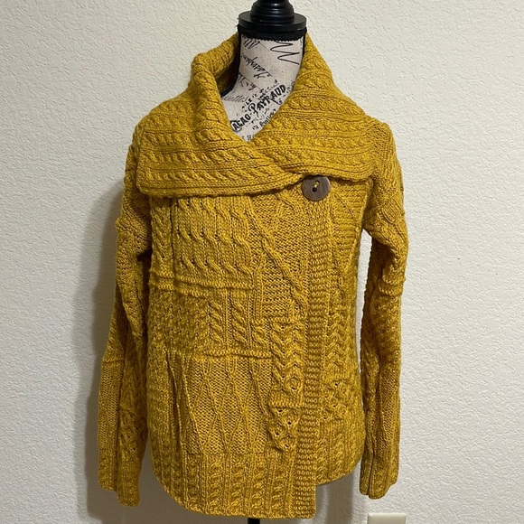 Aran Sweaters - Aran Woollen Mills Golden Cardigan Wrap